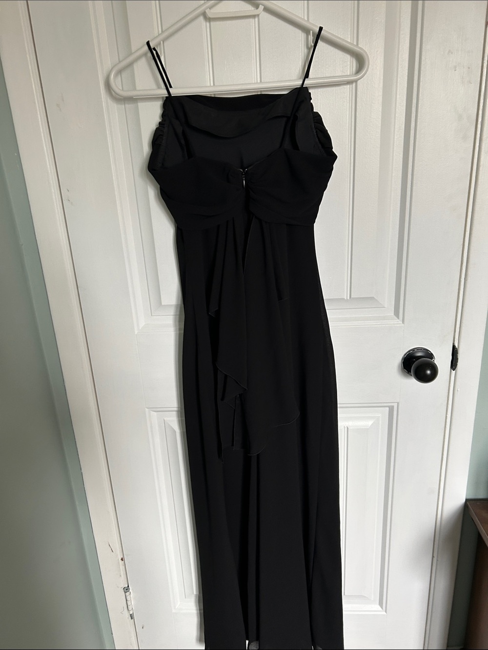Jessica Black Spaghetti Strap Evening Gown - Picture 2 of 5